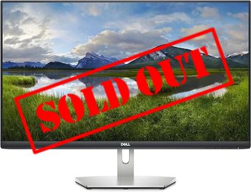Dell monitor displaying a scenic mountain and lake landscape.