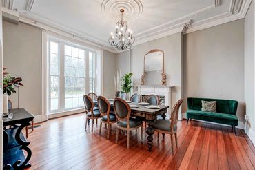 Dining room set for guests