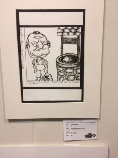 Student Art Work Titled: "Jewish People / No Jew in the world understands the importance of money."