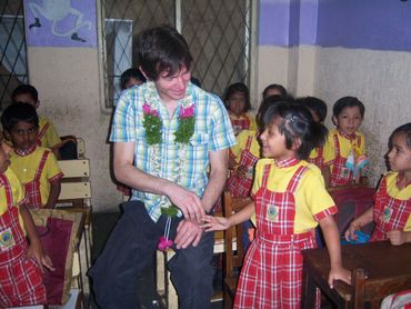 Guest from England interacting with Nandinians 