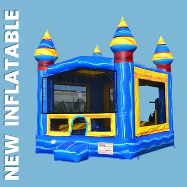 Bounce House Rentals Katy TX Blue Artic Themed Blue & Yellow Bounce House