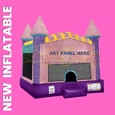 Bounce House Rentals Katy TX Dazzling Glitter Pink and Purple Bounce House