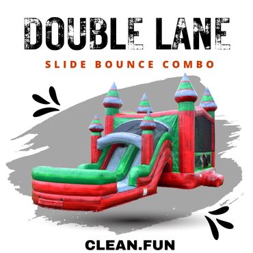 Bounce House Rentals Katy TX Red Midnight Themed Double Lane Bounce House & Inflatable Slide Combo