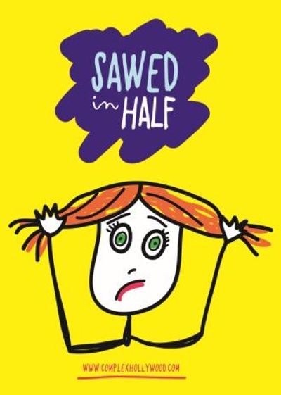 Poster for "Sawed In Half," starring "America's Funniest Mom" Andrea Mezvinski, co-written and direc