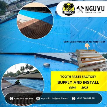 780 sqm factory roof sealed with waterproof rolls, stopping leaks and restoring a clean finish.