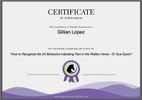 Gillian's Equitopia Center Certificate of Course Completion for pain behaviors