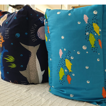 under the sea pillow, floor cushion, floor pillow, sea duvet cover, pillow beds for kids.