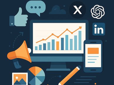 Marketer reviews data and content across platforms, showcasing creative talent placement.