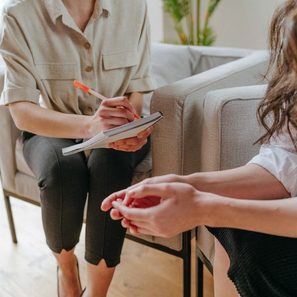 A counsellor with a patient