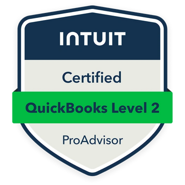 Intuit Certified QuickBooks Level 2 ProAdvisor badge.