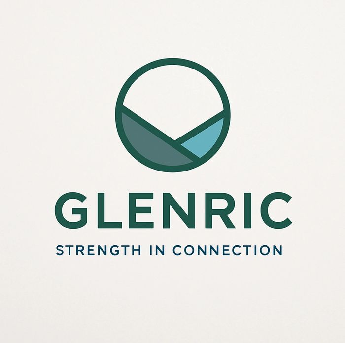 Logo of Glenric with geometric circle design and tagline.
