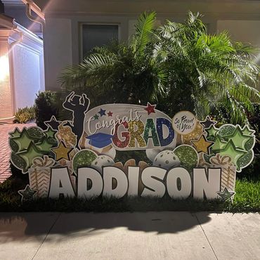 Creative and Colorful Graduation Yard Card Setup