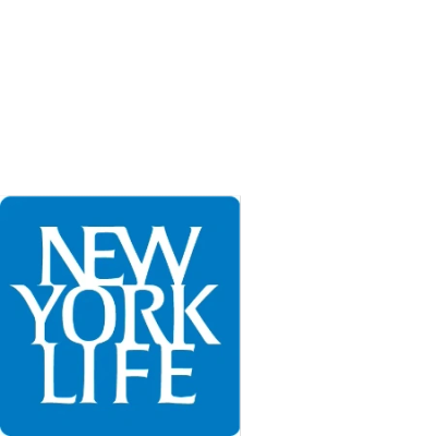 New York Life logo in white on blue background.
