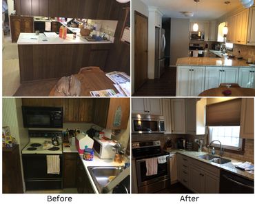 Before and after kitchen remodel