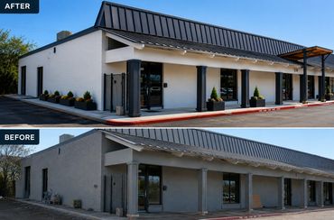 Commercial Makeover: Fresh Paint & Planters