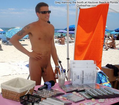 Promoting naturism at Haulover Beach in Florida.