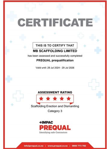 +Impac Prequal Scaffolding certification