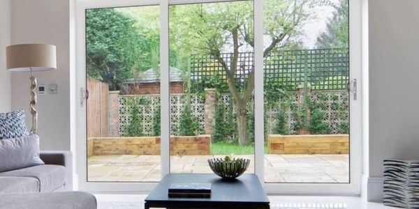 Upvc patio slider in white