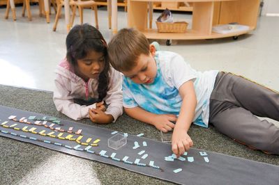 Montessori kindergartner math work