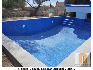 Alberca en Salitrillo SLP, Se Construyo en 6.5 mts ancho X 11 mts. de Largo.