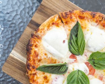 Margherita pizza with fresh basil