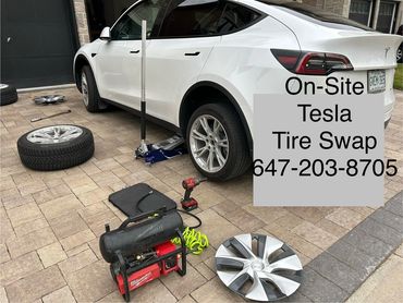 TESLA TIRE SWAP, WINTER WHEEL CHANGE OVER TORONTO