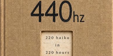 Book cover titled '440hz' with subtitle '220 haiku in 220 hours'.
