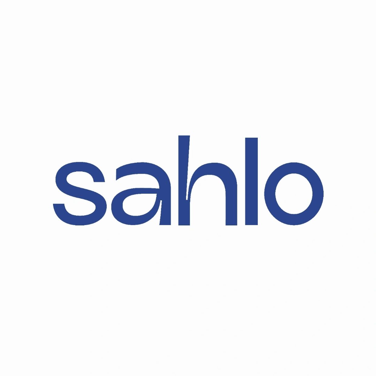 Logo of the brand 'sahlo' in blue text.