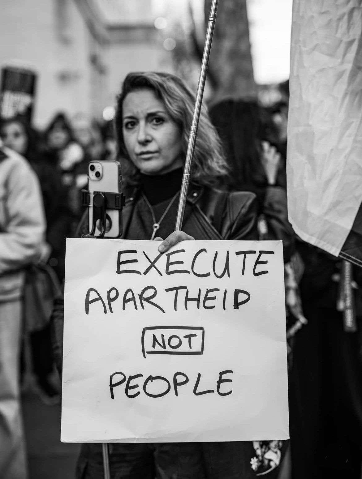 Queer Palestinian artist Tala Akkawi at Downing Street Protest, 2026 photo by Misan Harriman