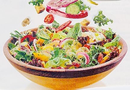 Close up shot of tasty food with round onions