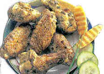 Close up shot of tasty food with green pickles