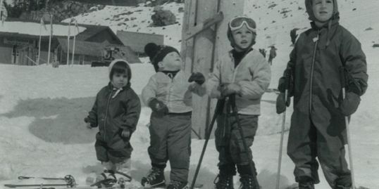 Whistler, Early 1970s.  That's me, second from left, staring up the mountain.