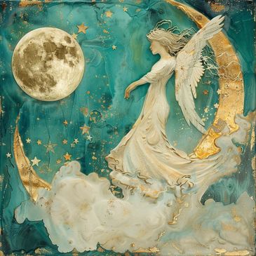 angel stands on a crescent moon overcome insomnia naturally easily fast without medication