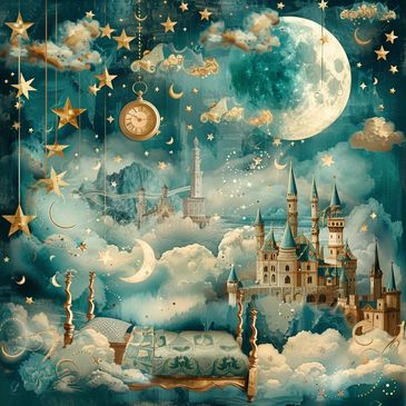 dreamscape castle with bed in the sky moon and stars overcome insomnia fast easily without meds