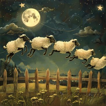 counting sheep over fence moon sky heal insomnia fast without meds wake up rested again easily