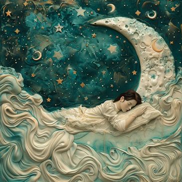woman sleeping on the moon in a cloud beat insomnia get better sleep fast naturally without meds