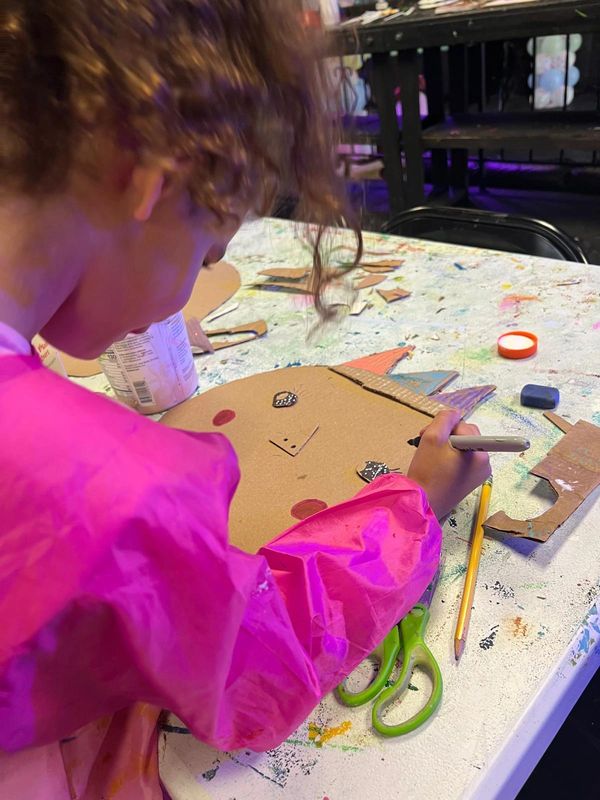 Children discovering their artistic talents in art class