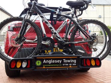Towbar mounted cycle carrier Anglesey North Wales