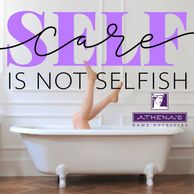 Self care is not selfish - legs peeking out of a bathtub
