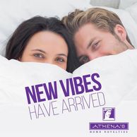 New vibes have arrived - a woman and man peeking out from under a sheet