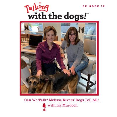 Melissa Rivers and Arnie enjoy dog talk at home