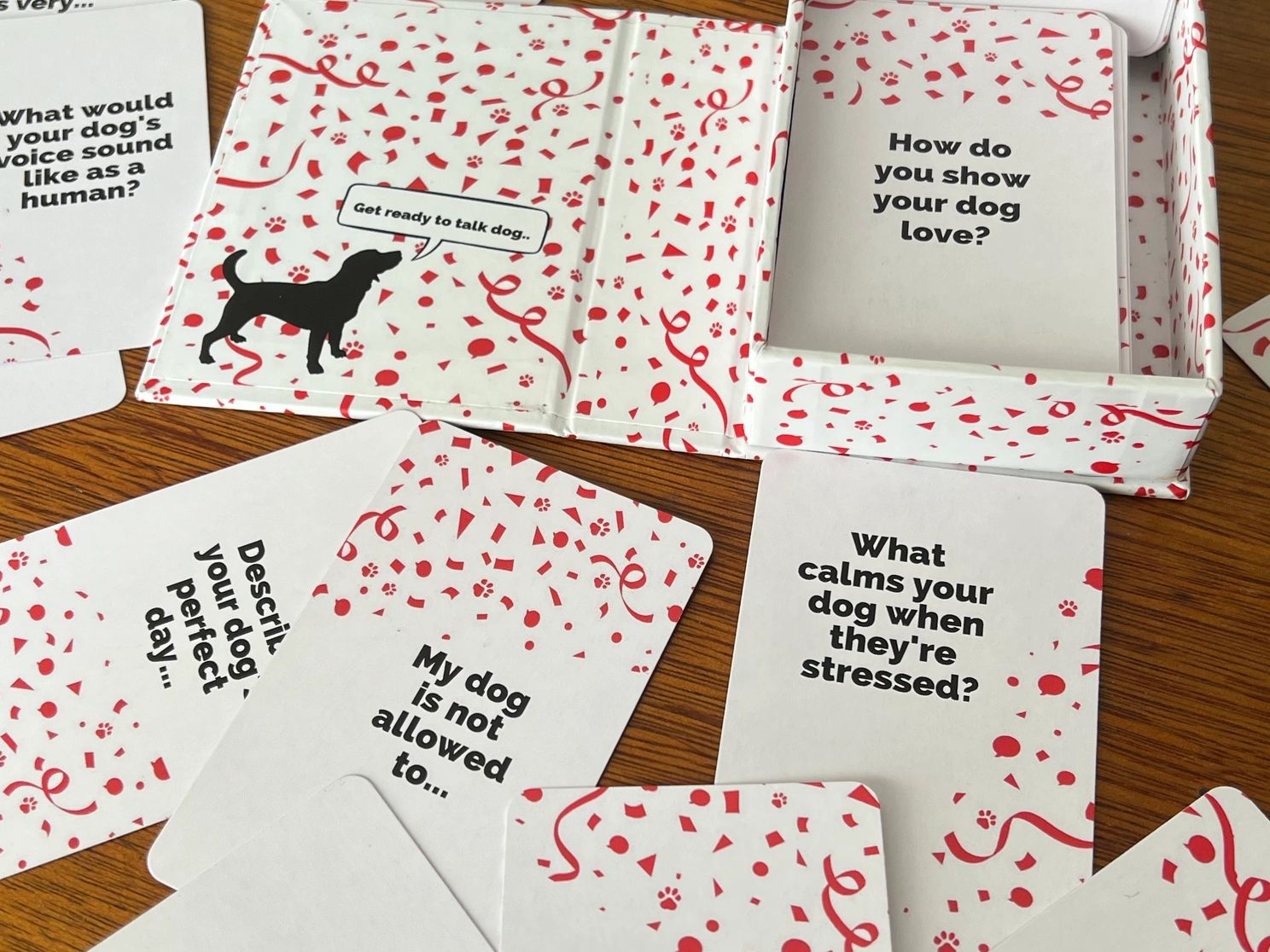 Dog Talk Conversation Starter Cards get you talking about your dogs and sharing favorite dog stories