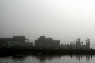 Christopher LeClaire Photography. Cape Cod foggy harbor. Fog and boats. Foggy docks. Chatham Mass.