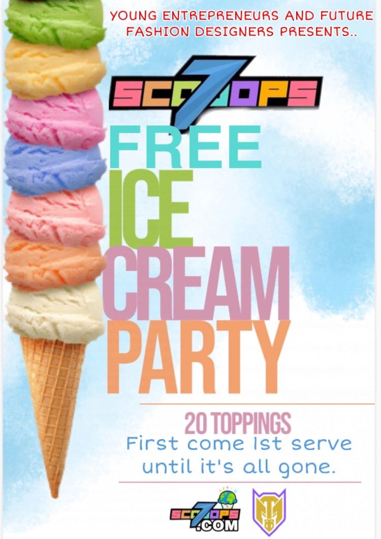 7SCOOOPS Ceo Kaliyah Wheeler “ICE CREAM PARTY” FREE ICE CREAM FOR KIDS