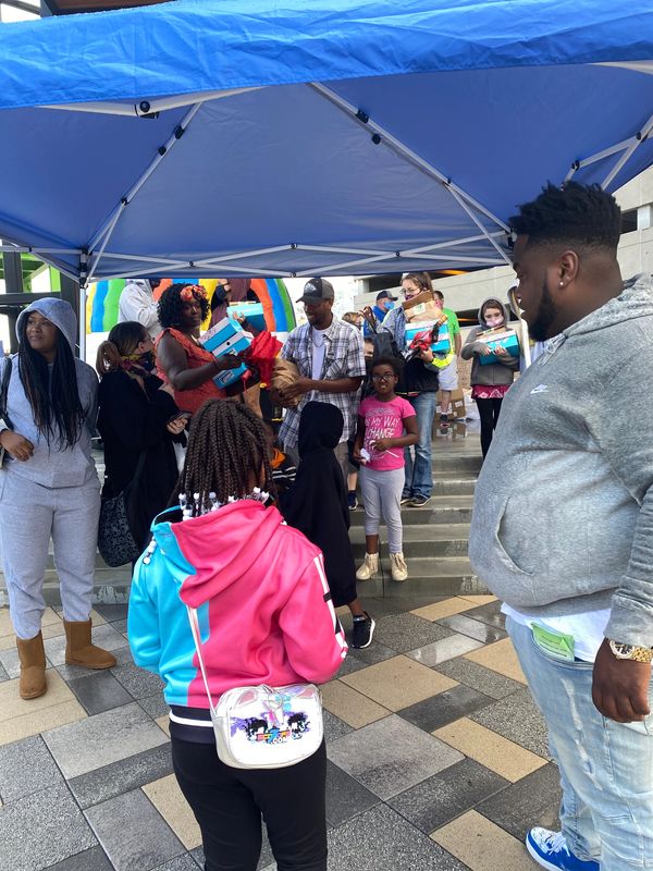 Kaliyah Wheeler  1st Annual 300 pair shoe give away W/ T-rell Topeka KS (year 2000)