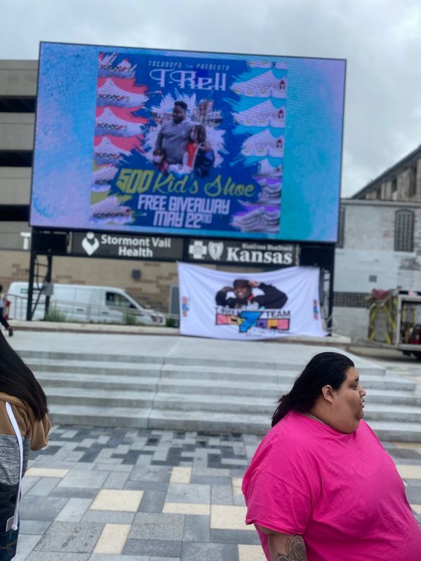 Kaliyah Wheeler  2nd Annual 500 pair shoe give away W/ T-rell Topeka KS (year 2001)