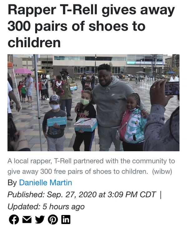 7scooops CEO Kaliyah Wheeler  1st Annual 300 pair shoe give away W/ T-rell Topeka KS (year 2000)