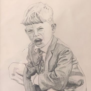 David West young self-portrait.