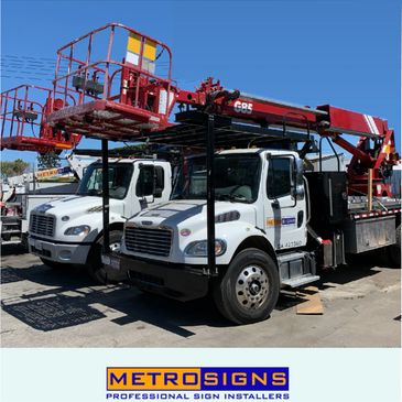 Metro Sign Installation Service Trucks