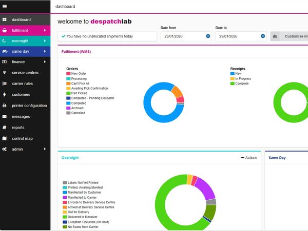 Alcohol fulfilment despatch ready for delivery to customers, retailers and marketplaces across the UK by Reilly’s Express Delivery